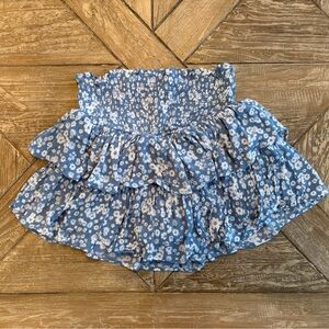 Altar'd State Blue Floral Mini Skirt